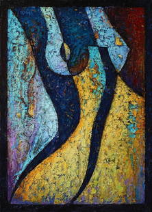 Tiagun Yaroslav - Composition 104: Artist/Title: Tiagun Yaroslav - Composition 104 Date: 2019 Medium: oil on canvas Dimensions: 50 x 70 cm Reserve: $460.00 Shipping: Domestic: Flat-rate of $70.00 to anywhere within the contiguous U.S.
