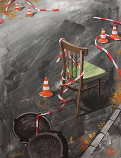 Khudyakova Anastasiya - Exit: Artist/Title: Khudyakova Anastasiya - Exit Date: 2017 Medium: oil on canvas Dimensions: 90 x 70 cm Description: Was born on January 4, 1996 in Kharkiv. Member of the National Union of Artists of Ukrai