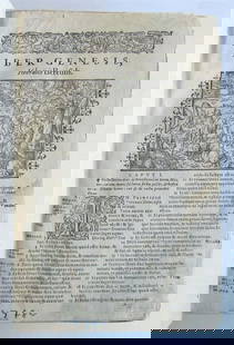 1578 BIBLE ILLUSTRATED by Tobias Stimmer antique BIBLIA LATINA 16th CENTURY: Biblia sacra Veteris et Novi Testamenti, secundum editionem vulgatam Basel, T. Guarin ; 1578 3 parts in 1 volume With numerous text woodcuts by Tobias Stimmer, printer's mark and 1 folded engraving. 6