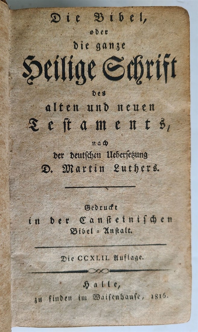 1816 BIBIE IN GERMAN antique OLD & NEW TESTAMENT (1 of 6)