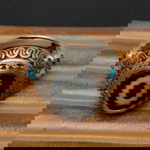 Chinese Silver Inlay DZI Agate Ring: Title: Chinese Silver Inlay DZI Agate Ring Date/Period: Origin: Dimension: Weight 0.02 lbs/9g Materials: Silver,DZI Agate Reserve: $299.00 Shipping: Domestic: Shipping rates are determined by destinat