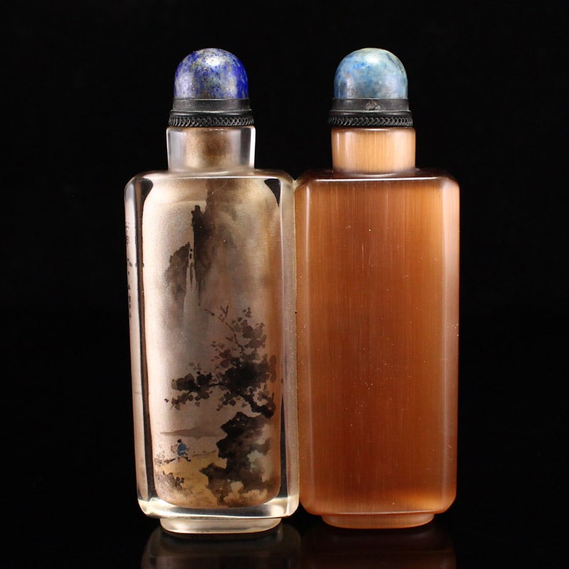Chinese Inside Painting Peking Glass Snuff Bottle: Title: Chinese Inside Painting Peking Glass Snuff Bottle Date/Period: After1900 Origin: Chinese Dimension: 93x63x20(mm) 3.66x2.48x0.79(inches) Weight 0.37 lbs/169g Materials: Glass Reserve: $95.00 Shi