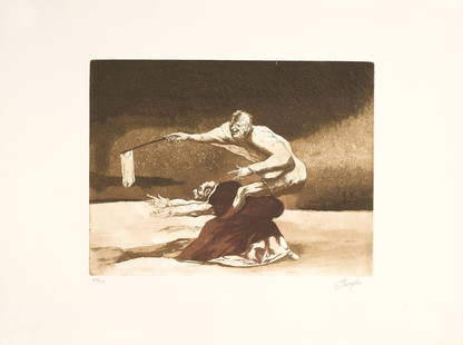 Andres Barajas Spanish mixed media, 15.4 x 20.9 in.: Artist: Andres Barajas (Spain, 1941) Work Title: Untitled from Portfolio "Los Deseos" Date/Period: N/A Medium: mixed media Overall Size: 15.4 x 20.9 in. (39 x 53 cm.) Reserve: $120.00 Shipping: Domest