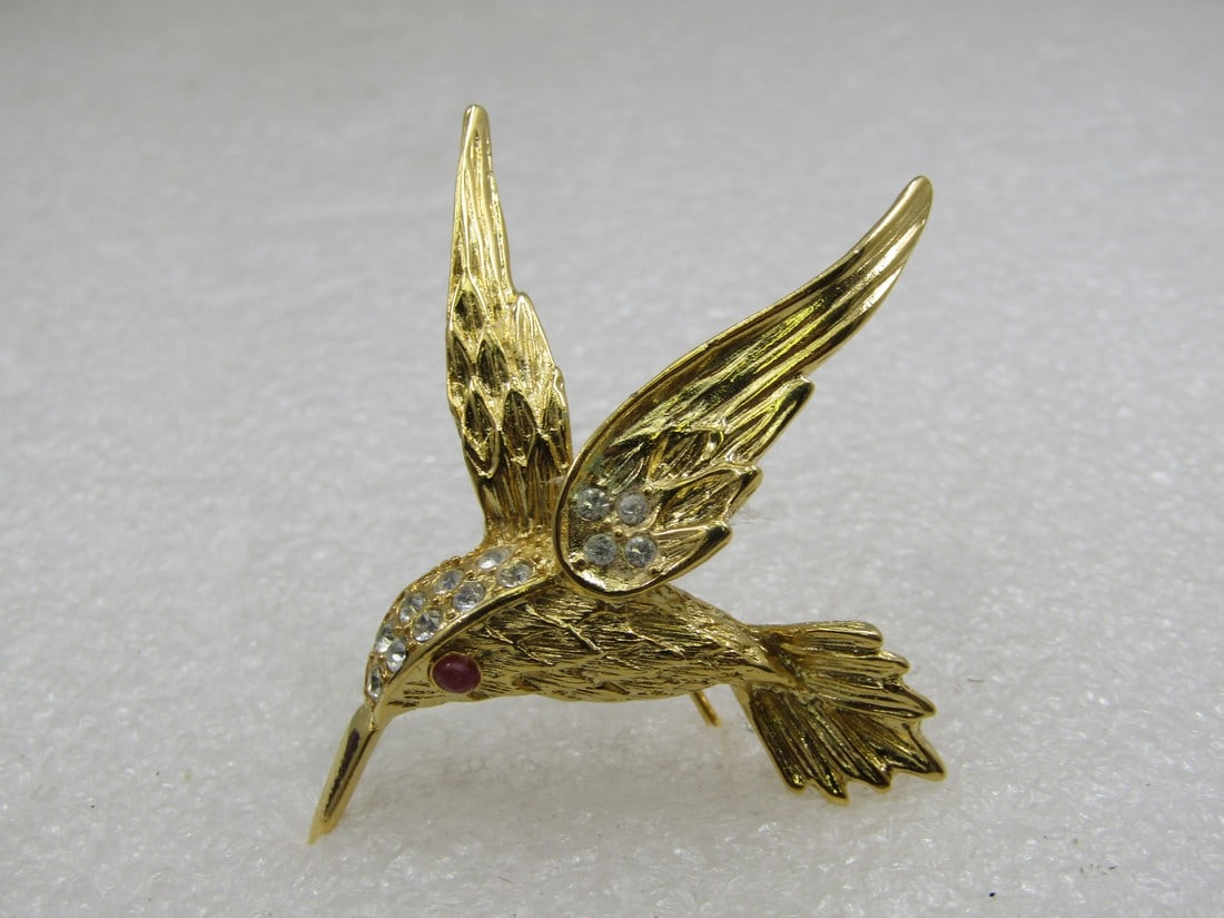 Vintage Ruby Eyed Hummingbird Brooch by Evan St. Clair in Box (1 of 1)
