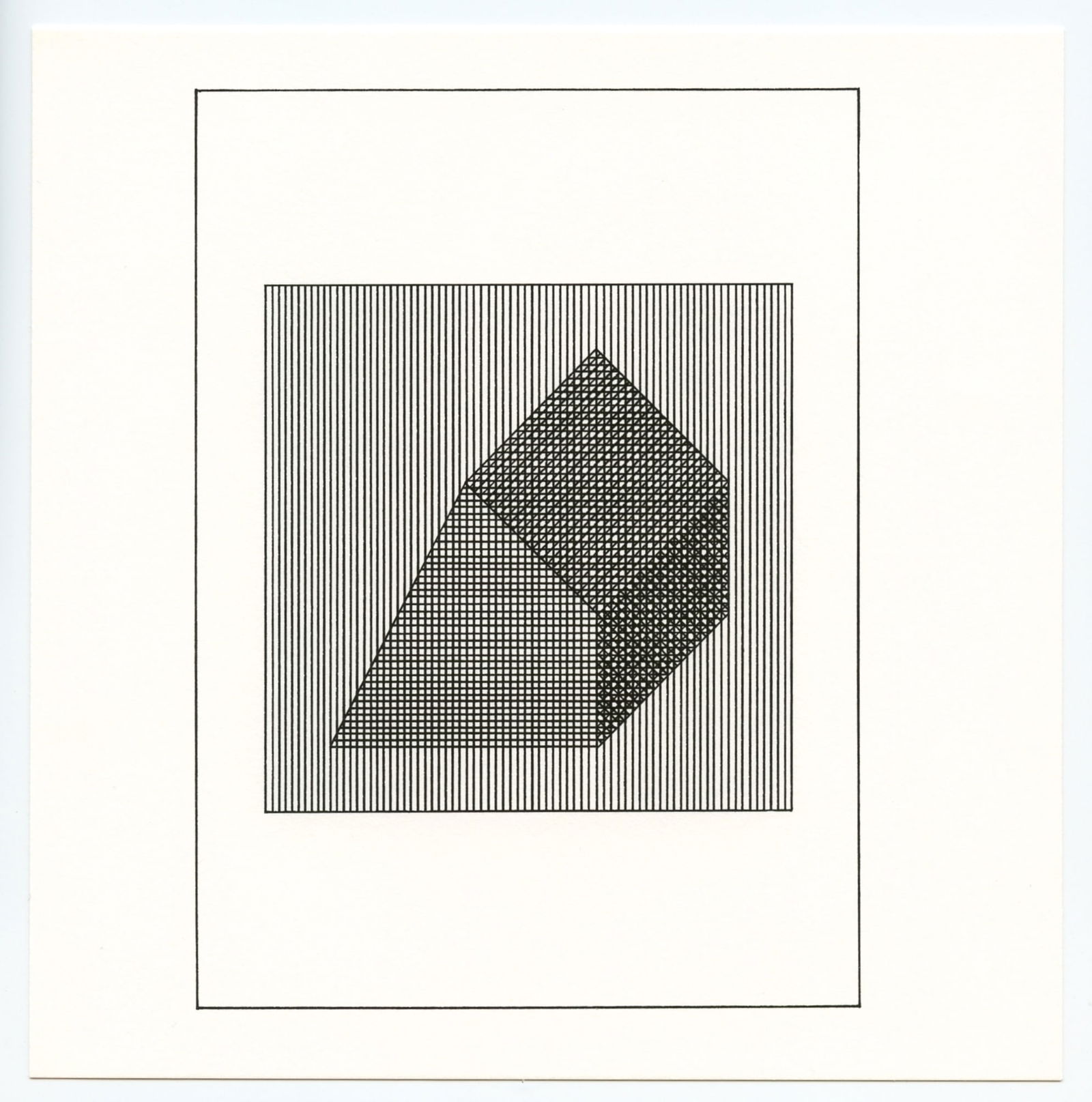 Sol LeWitt silkscreen, edition of 1500: Medium: silkscreen. Printed in 1984 for "Ficciones" and published by The Limited Editions Club in an edition of 1500. Size: 8 x 7 3/4 inches (203 x 198 mm). Not signed. Reserve: $80.00 Shipping: Domes