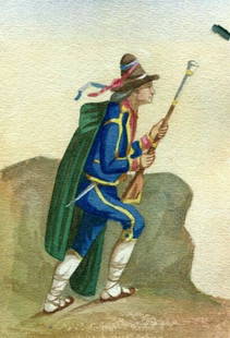 Antique Drawing 19th century - Old Masters - Italian Hunter, Chasseur Alpin: Watercolor on paper 6.69 x 4.33 inches / 17 x 11 cm stick on paper Reserve: $30.00 Shipping:Domestic: Flat-rate of $17.00 to anywhere within the contiguous U.S.International: Foreign shipping rates