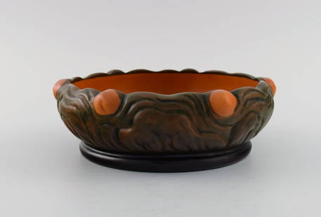 Ipsen's, Denmark. Bowl in hand-painted and glazed ceramics. 1920s / 30s. Model number 608.: Ipsen's, Denmark. Bowl in hand-painted and glazed ceramics. 1920s / 30s. Model number 608. Measures: 20.5 x 7 cm. In excellent condition. Stamped. Reserve: $189.00 Shipping: Domestic: Shipping rates a