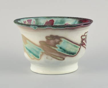 European studio ceramicist. Unique ceramic bowl in raku-fired: European studio ceramicist. Unique ceramic bowl in raku-fired technique. 1975. In excellent condition. Signed HD 75. Dimensions: D 12.5 x H 8.5 cm. Reserve: $140.00 Shipping: Domestic: Shipping rates