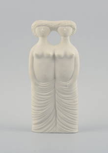 Stig Lindberg for Gustavsberg, Parian 2 - The Twins, figure in biscuit porcelain.: Stig Lindberg for Gustavsberg, Parian 2 - The Twins, figure in biscuit porcelain. 1977. In perfect condition. Marked. Dimensions: H 24.0 x D 10.0 cm. Reserve: $630.00 Shipping: Domestic: Shipping rate