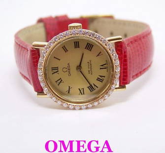 Solid 18k OMEGA De VILLE Automatic Ladies Watch w/Diamonds CAl 663* EXLNT* SERVICED: Solid 18k OMEGA De VILLE Automatic Ladies Watch w/Diamonds CAl 663* Excellent Condition* SERVICED This Ladies OMEGA watch is Swiss made. Great present for yourself or someone you love! <br
