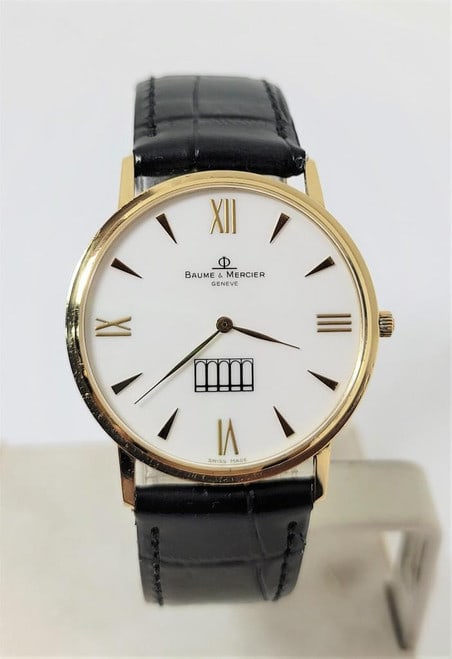 Slim Solid 18k Gold BAUME & MERCIER Unisex Quartz Watch MV045088* EXLNT (1 of 9)