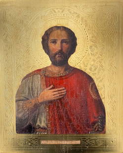 Saint Alexander Nevsky: №Icon 16 *** ABOUT THIS ICON *** * TITLE: "Saint Alexander Nevsky" * SIZE: 33х27 cm/'12.99х10.62 inches' * MEDIUM: wood * HAND PAINTED: Original painting from our collection * CONDIT