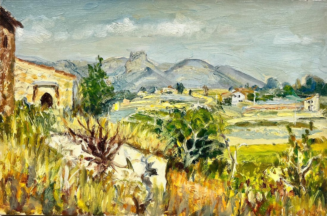 Cagnes Sur Mer Landscape Soft Colours Post Impressionist Oil 1960''s (1 of 20)