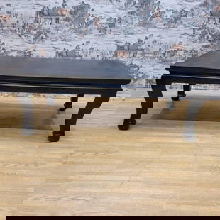 Antique Shanxi Province Black Lacquer Coffee Table: Antique Shanxi Province Black Lacquer Coffee Table This antique Shanxi Province Black Coffee Table was made from a Chinese bed. The coffee table is made of elm and has been finished with black lacquer