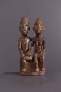 Kongo couple - DRC ex-Zaïre - African Art Tribal Art: Title: Kongo couple - DRC ex-Zaïre - African Art Tribal ArtDate/Period: Second half 20th centuryOrigin: DRC ex-ZaïreDimension: 11,42 InchMaterials: woodWeight: 1,54 PoundsItem type: Statue, figure,