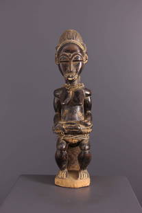 Baoule maternity - Ivory Coast - African Art Tribal Art: Title: Baoule maternity - Ivory Coast - African Art Tribal Art Date/Period: Second half 20th century Origin: Ivory Coast Dimension: 15,35 Inch Materials: wood, pearls Weight: 1,76 Pounds Item type: St