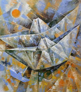 Oil painting Paper storm Sergey Voichenko: ?Voich 19 This abstract oil painting, intriguingly named "Paper Storm," invites viewers into a chaotic yet captivating world reminiscent of a whirlwind of papers caught in a tempestuous dance. The com