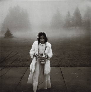 DIANE ARBUS - A Flower Girl at a Wedding, Conn. 1964: Artist: Diane Arbus Title: A Flower Girl at a Wedding, Conn., 1964 Medium: Photo Litho, 1972, USA Dimensions: 8.3x8.3" Description: Heat Wax Mounted on 11x14" Conservation Board Artist Bio: Diane Arbu