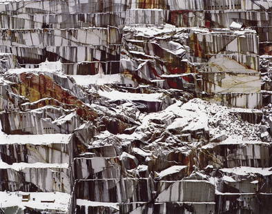 EDWARD BURTYNSKY - Rock of Ages #17 E.L. Smith Quarry: Artist: Edward Burtynsky Title: Rock of Ages #17, Abandoned Granite Section, E.L. Smith Quarry, Barre, Vermont Medium: Photo Litho, 2004, Singapore Dimensions: 9.1x7.2" Description: Heat Wax Mounted o