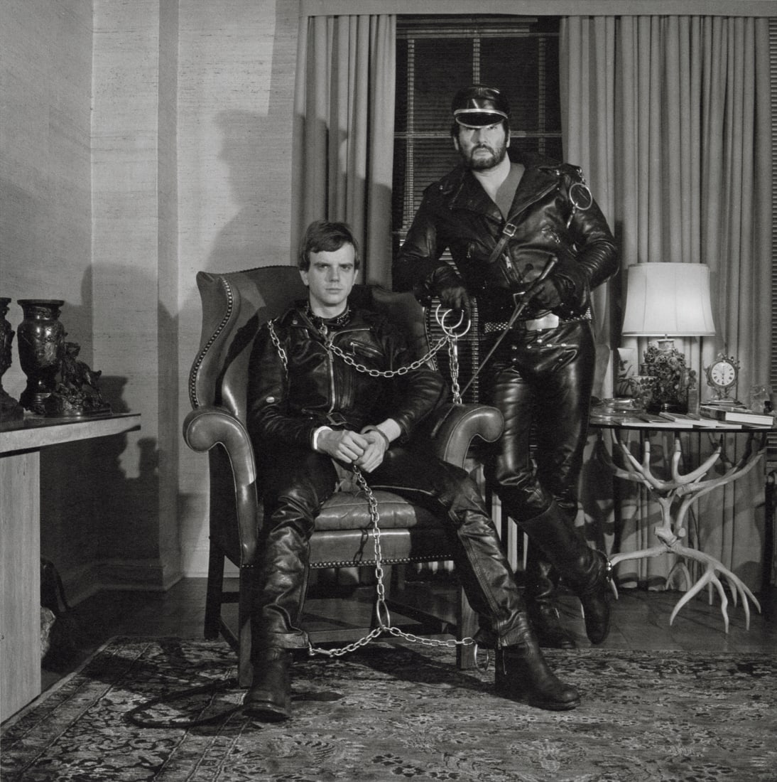 ROBERT MAPPLETHORPE - Brian Ridley, Lyle Heeter, 1979: Artist: Robert Mapplethorpe Title: Brian Ridley and Lyle Heeter, 1979 Medium: Photo Litho, 1990, USA Dimensions: 8.1x8.15" Description: Heat Wax Mounted on 11x14" Conservation Board Artist Bio: Robert