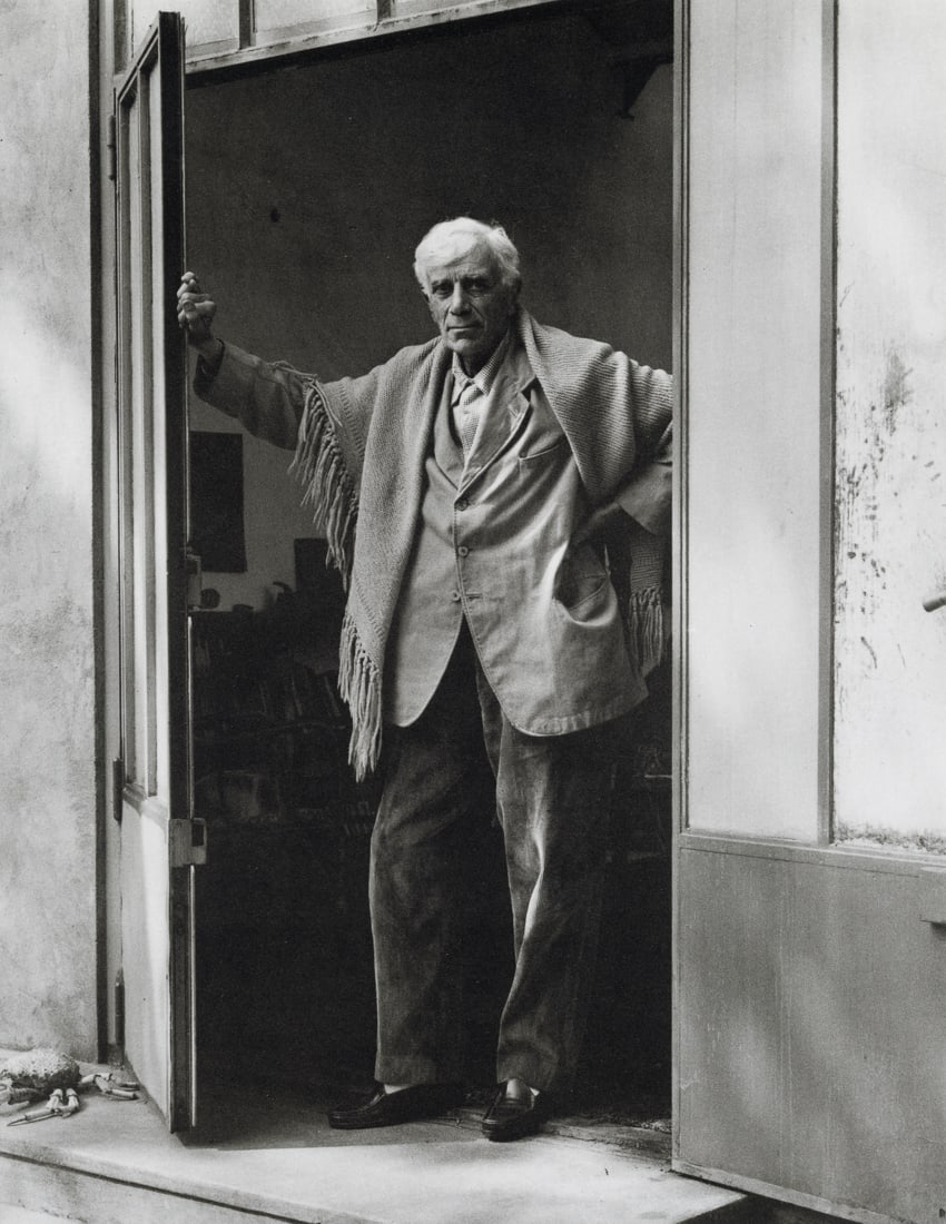 PAUL STRAND - Georges Braque, France, 1957: Artist: Paul Strand Title: Georges Braque, France, 1957 Medium: Photo Litho, 1976, USA Dimensions: 7.65x9.85" Description: Heat Wax Mounted on 11x14" Conservation Board Artist Bio: Paul Strand (1890 -
