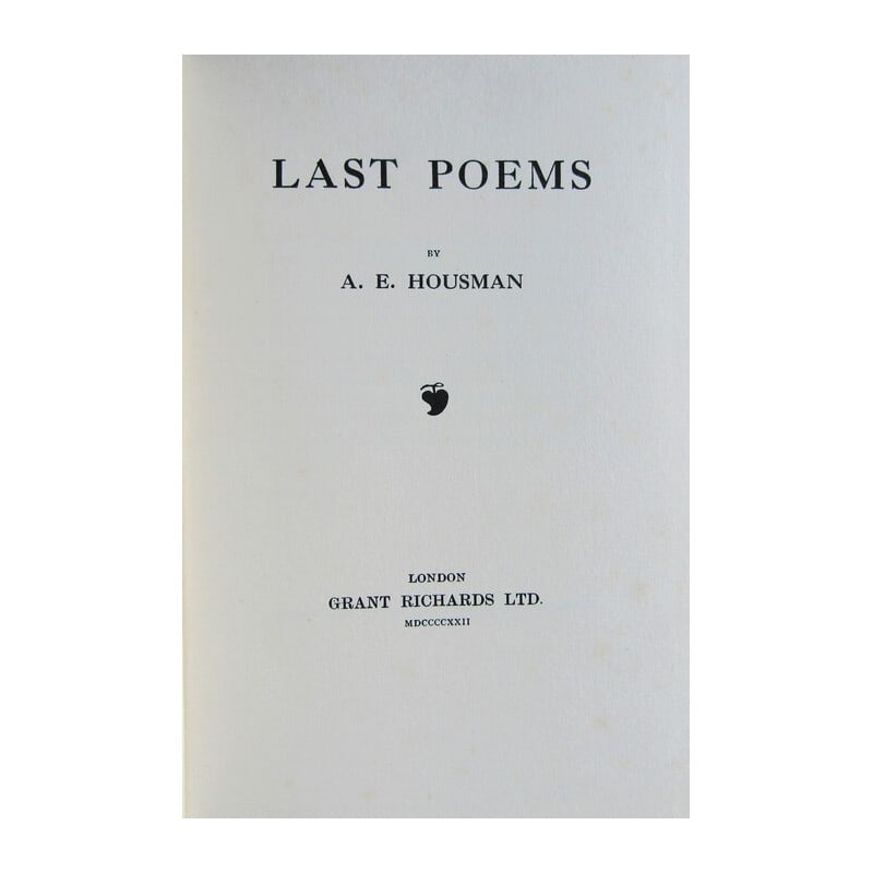 Last Poems of A. E. Housman (1 of 1)