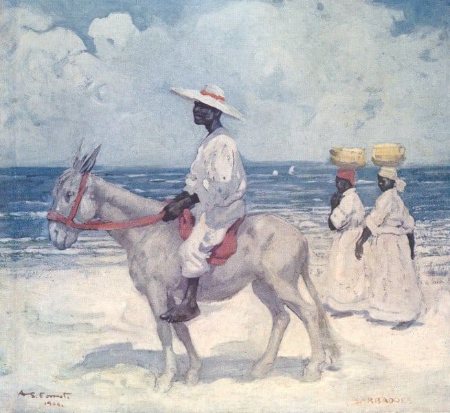 WEST INDIES. On the Beach, Barbados 1905 old antique vintage print picture: Title: WEST INDIES. On the Beach, Barbados 1905 old antique vintage print picture Description: On the Beach, Barbadoes' by From a painting by Archibald Stevenson Forrest (1905). Coloured antique print