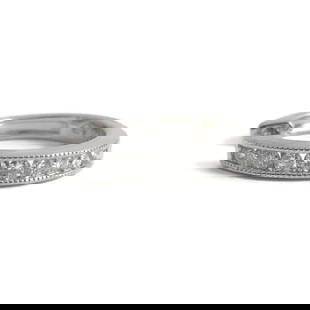 One Single Diamond Channel-Set Milgrain Hoop Earring 14K White Gold, 2.36 Grams: One Single Diamond Channel-Set Milgrain Hoop Earring 14K White Gold, 2.36 Grams This is for one earring. A gorgeous classic piece that will look great on any ear. Please let us know if you have any qu