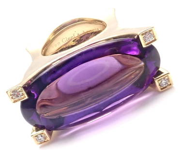 Rare! Authentic Van Cleef & Arpels 18k Yellow Gold Diamond Large Amethyst Ring: Rare! Authentic Van Cleef & Arpels 18k Yellow Gold Diamond Large Amethyst Ring Rare! Authentic Van Cleef & Arpels 18k Yellow Gold Diamond Large Amethyst Ring Product Description About This Piece: Meta