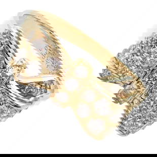 Vintage! Authentic Van Cleef & Arpels 18k Yellow Gold Diamond Bow Band Ring: Vintage! Authentic Van Cleef & Arpels 18k Yellow Gold Diamond Bow Band Ring Vintage! Authentic Van Cleef & Arpels 18k Yellow Gold Diamond Bow Band Ring Product Description About This Piece: Metal: 18k