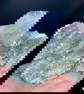 Exquisite Natural Vibrant Blue Aquamarine Stepwise Crystal Cluster on Muscovite Matrix from: Materials: Aquamarine Specimen DETAILS:> Well, Crystalized Aquamarine Crystals Perched on Muscovite Nagar Valley, Skardu District, Gilgit Baltistan, Pakistan. Aquamarines are a pretty common mineral f