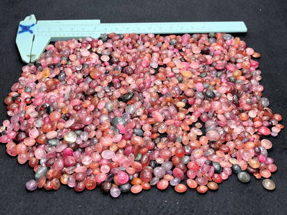 1500 Carats Natural Spinel Cabochons Lot: Title: 1500 Carats Natural Spinel Cabochons Lot Weight: 1500 Carats Origin: Africa Materials: Cabochons Description: Natural Reserve: $999.00 Shipping: Domestic: Flat-rate of $40.00 to anywhere within
