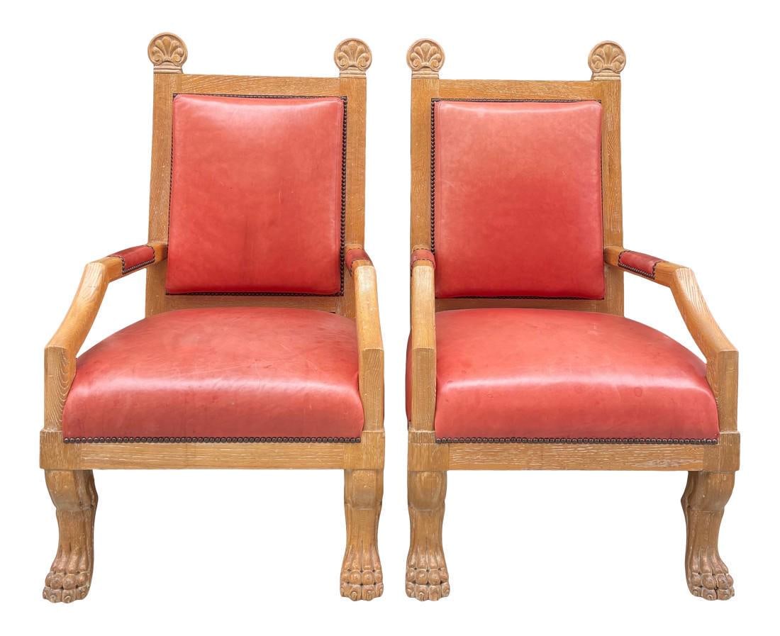 1940s Vintage French Cerused Armchairs - a Pair (1 of 10)