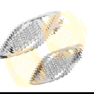 Rare! Authentic Cartier Dinh Van 18k Yellow Gold Diamond Earrings: Metal: 18k Yellow Gold Measurements: 38mm x 38mm Weight: 18.4 grams Stones: 50x Total Diamonds VVS Clarity/G Color Approx 1.50ctw Hallmarks: Cartier 18k Dinh Van *Hallmarks visible on one earring as d