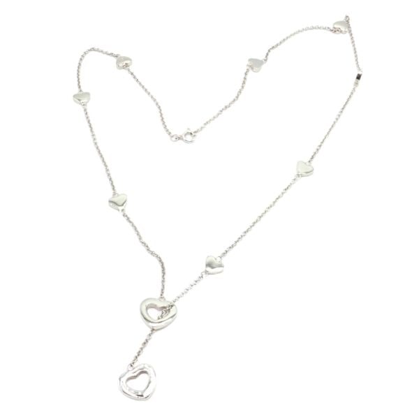Rare! Tiffany & Co Sterling Silver Heart Link Drop Necklace (1 of 7)