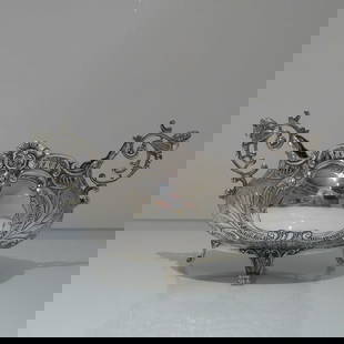 Early 20th Century Antique Edwardian Scottish Silver Jardiniere Glasgow 1903 J Easton: Title: Early 20th Century Antique Edwardian Scottish Silver Jardiniere Glasgow 1903 J Easton Subtitle: A splendid Scottish silver art nouveau oval jardiniere. Description:Description A splendid Scotti