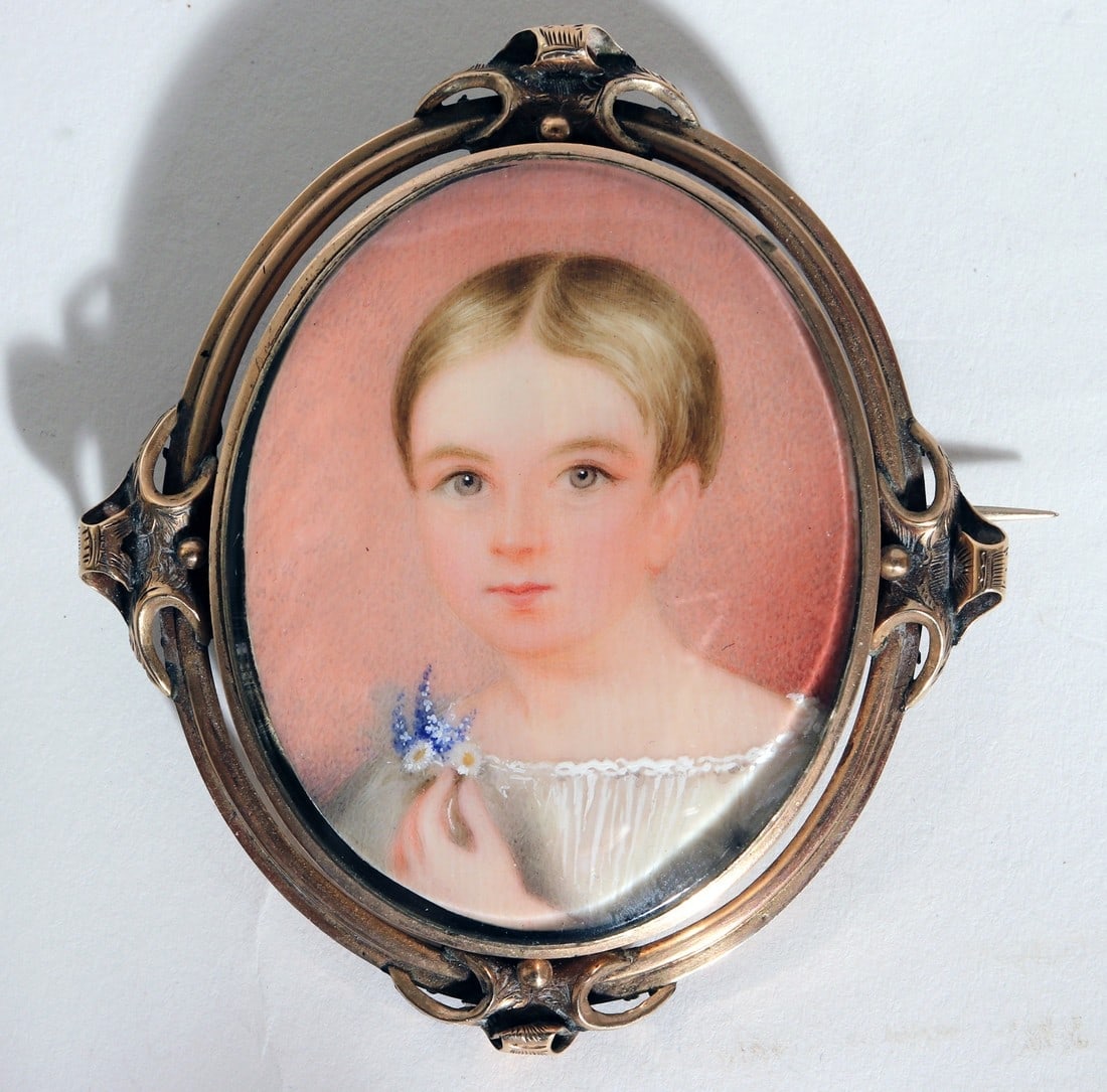American Portrait Miniature of Young Girl, Circa 1840 (1 of 5)