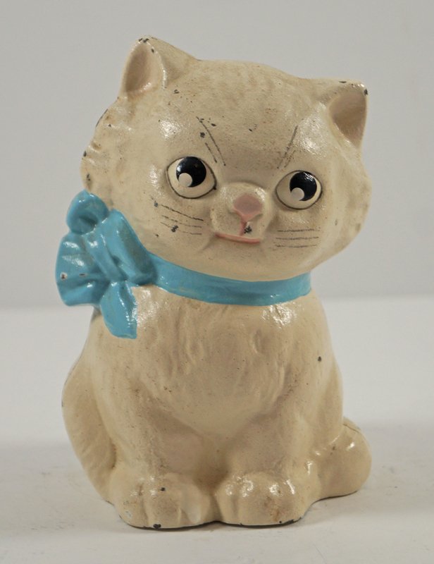 Antique Kitty, Cat Cast Iron Hubley Still Bank (1 of 5)