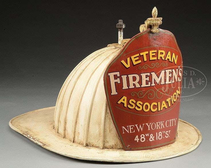 New York City Large Wood Fire Helmet-eagle Finial (1 of 9)