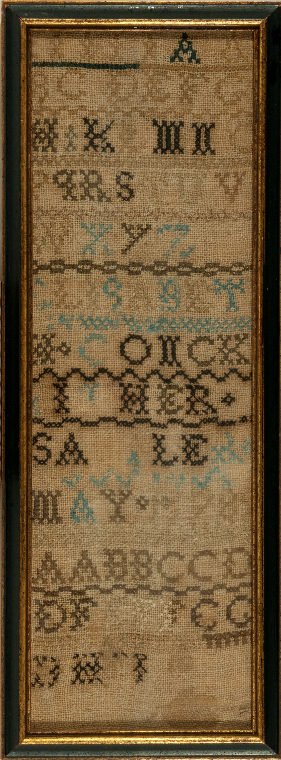 Miniature band sampler by Elizabeth Conck (1 of 1)