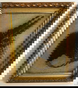 Portrait of Someone's Favorite Donkey: This is an oil on board painting from the first half of the 20th century and is displayed in a Victorian frame. While the work is unsigned, the artist displays nice talent in the execution of this cha