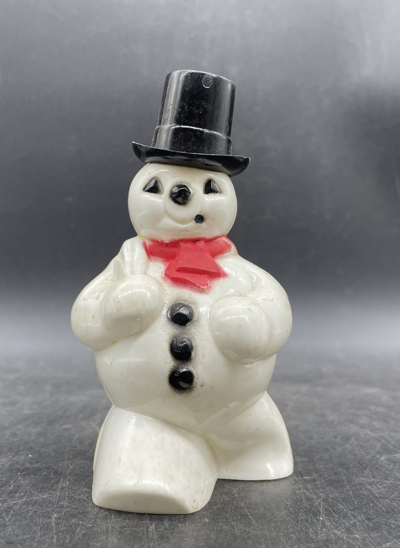 Vintage 1950s Rosbro Frosty The Snowman Plastic Candy Container (1 of 8)