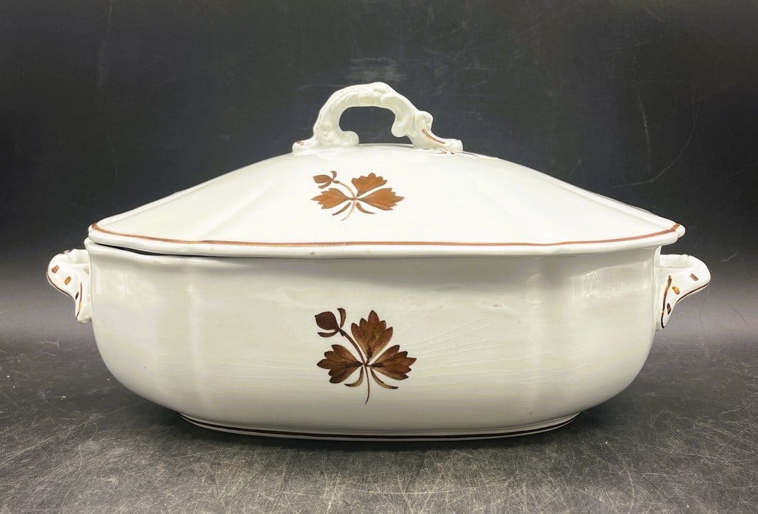 Antique Alfred Meakin Tea Leaf Ironstone Covered Dish (1 of 8)