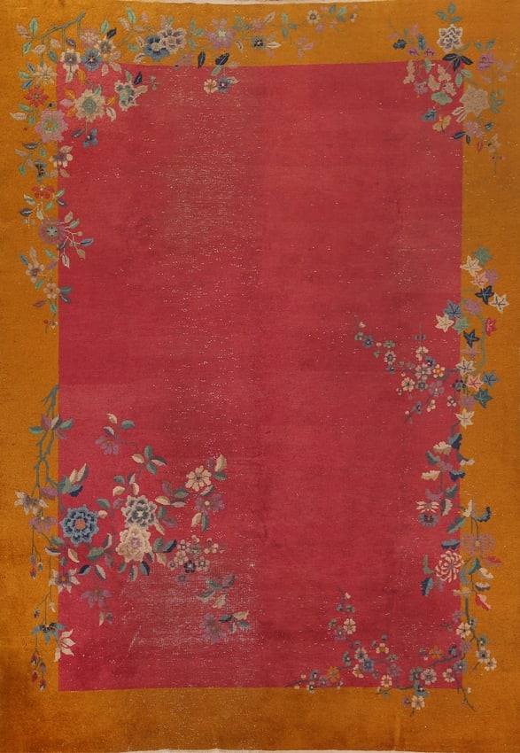 Antique Floral Art Deco Chinese Area Rug 9x12 (1 of 20)