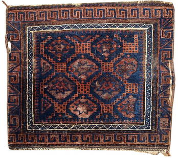 Handmade antique collectible Afghan Baluch bag face 1.7' x 2' ( 54cm x 62cm ) 1900s: Title: Handmade antique collectible Afghan Baluch bag face 1.7' x 2' ( 54cm x 62cm ) 1900sOrigin: AfghanistanDimension:1.7' x 2' ( 54cm x 62cm )Materials: woolYear: 1900sDescription:Antique hand made