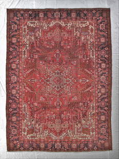 Hand Knotted Persian Heriz Rug 8.5 x 11.5 ft.: Title: Hand Knotted Persian Heriz Rug 8.5 x 11.5 ft.Description: Hand Knotted Persian Heriz Rug 8.5 x 11.5 ft.Dimensions:8.5x11.5 ftCirca :1980Origin:IranMaterial:100 % Wool Reserve: $1,000.00 