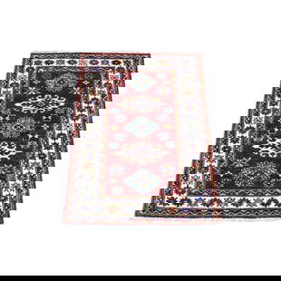 Super Kazak Extremely Durable Wool Hand Knotted Deep Red Mat Rug: Title: Super Kazak Extremely Durable Wool Hand Knotted Deep Red Mat Rug Description: This is a truly genuine one-of-a-kind . It has been Knotted for months and months in the centuries-old weaving craf