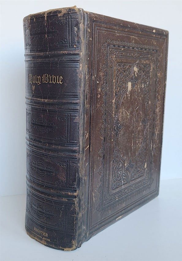 1856 BIBLE in ENGLISH ANTIQUE ILLUSTRATED FOLIO AMERICANA Philadelphia (1 of 1)