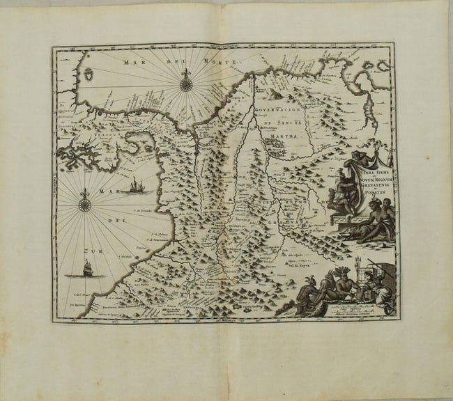 1671 Ogilby Map of Panama and Northern South America -- Terra Firma et Novum Regnum Granatense et (1 of 1)