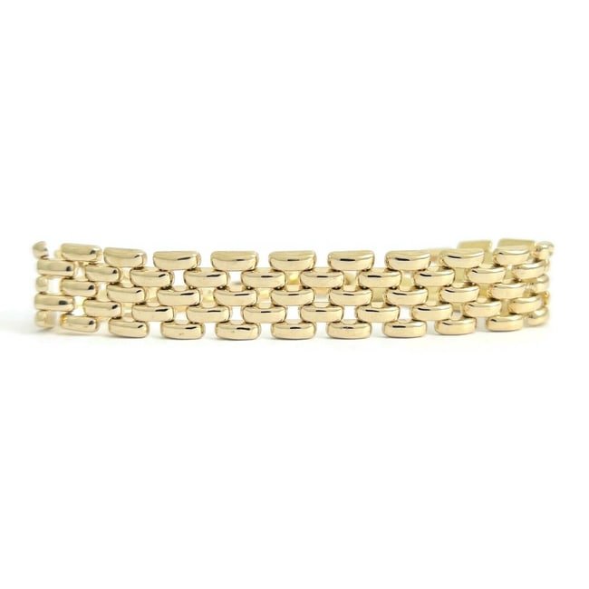 Italian Panther Chain Link Bracelet 14K Yellow Gold, 7 Inches, 12.80 Grams (1 of 1)